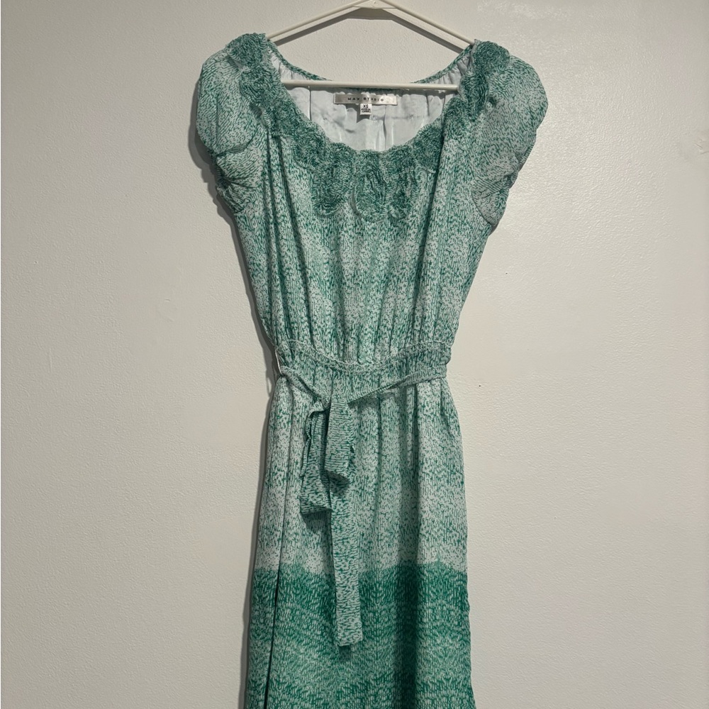 Max Studio Mint Green Printed Maxi Dress with Belt